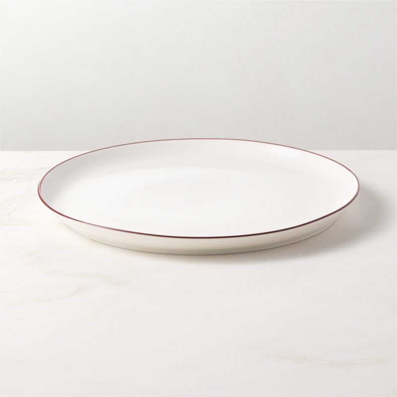 Contact Round Red Rim Ceramic Serving Platter - image 1 of 2