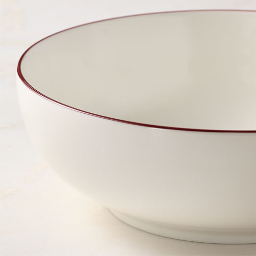 Contact Red Rim Ceramic Serving Bowl Small