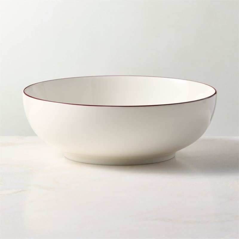 Contact Red Rim Ceramic Serving Bowl Small - image 2 of 3