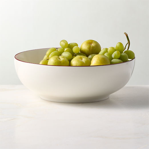 Contact Red Rim Ceramic Serving Bowl Small