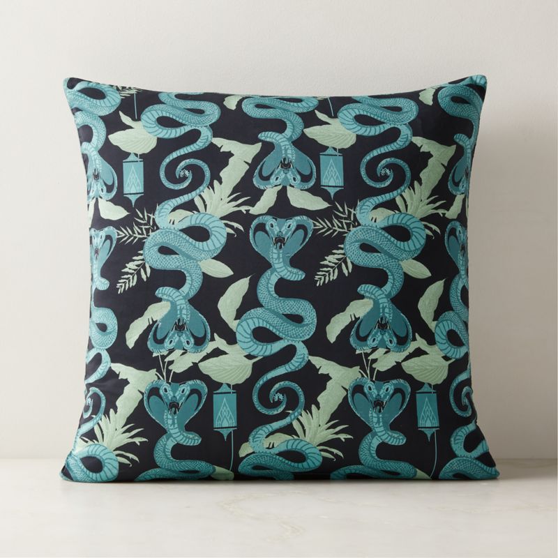 Viewing product image Cobra Green Pillow with Down Alternative Insert 20"x20" - The White Lotus - image 1 of 5