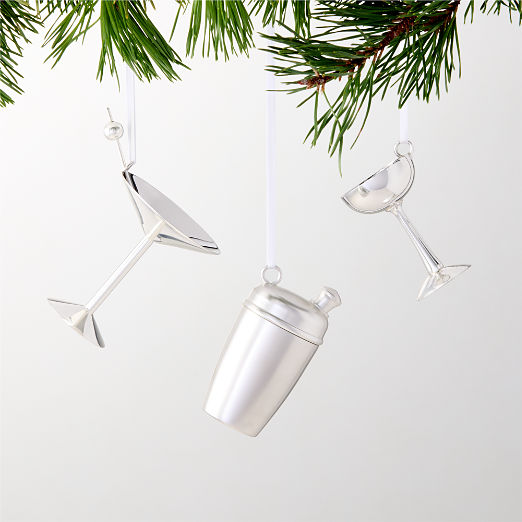 Silver Cocktail Ornament Bundle