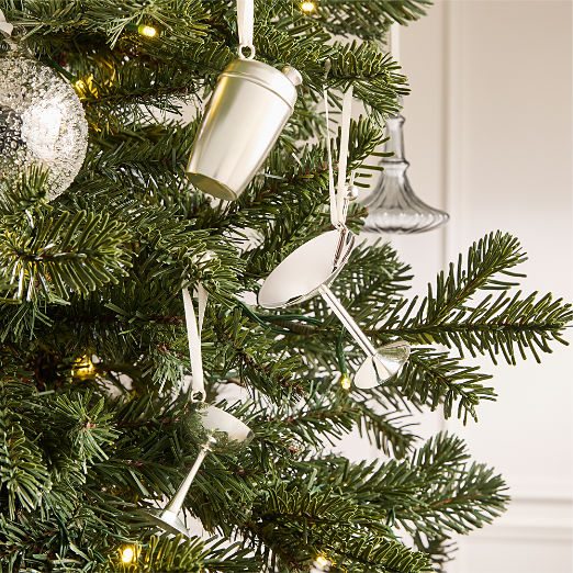 Silver Cocktail Shaker Christmas Tree Ornament