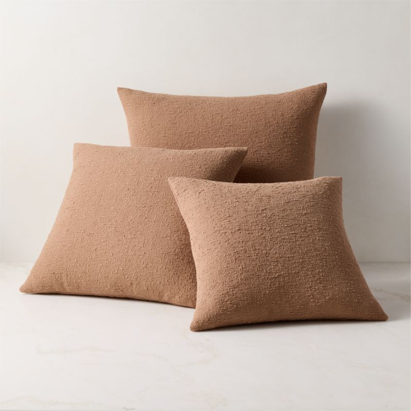 Cocoa Brown Boucle Throw Pillow With Down-Alternative Insert 18"x18" - image 2 of 6