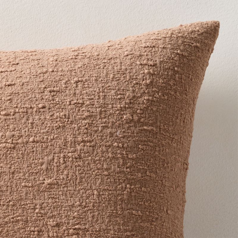 Cocoa Brown Boucle Throw Pillow With Down-Alternative Insert 18"x18" - image 1 of 6
