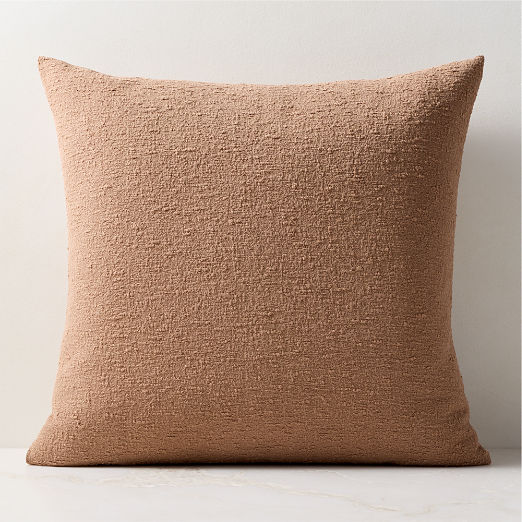 Cocoa Brown Boucle Throw Pillow 23"x23"