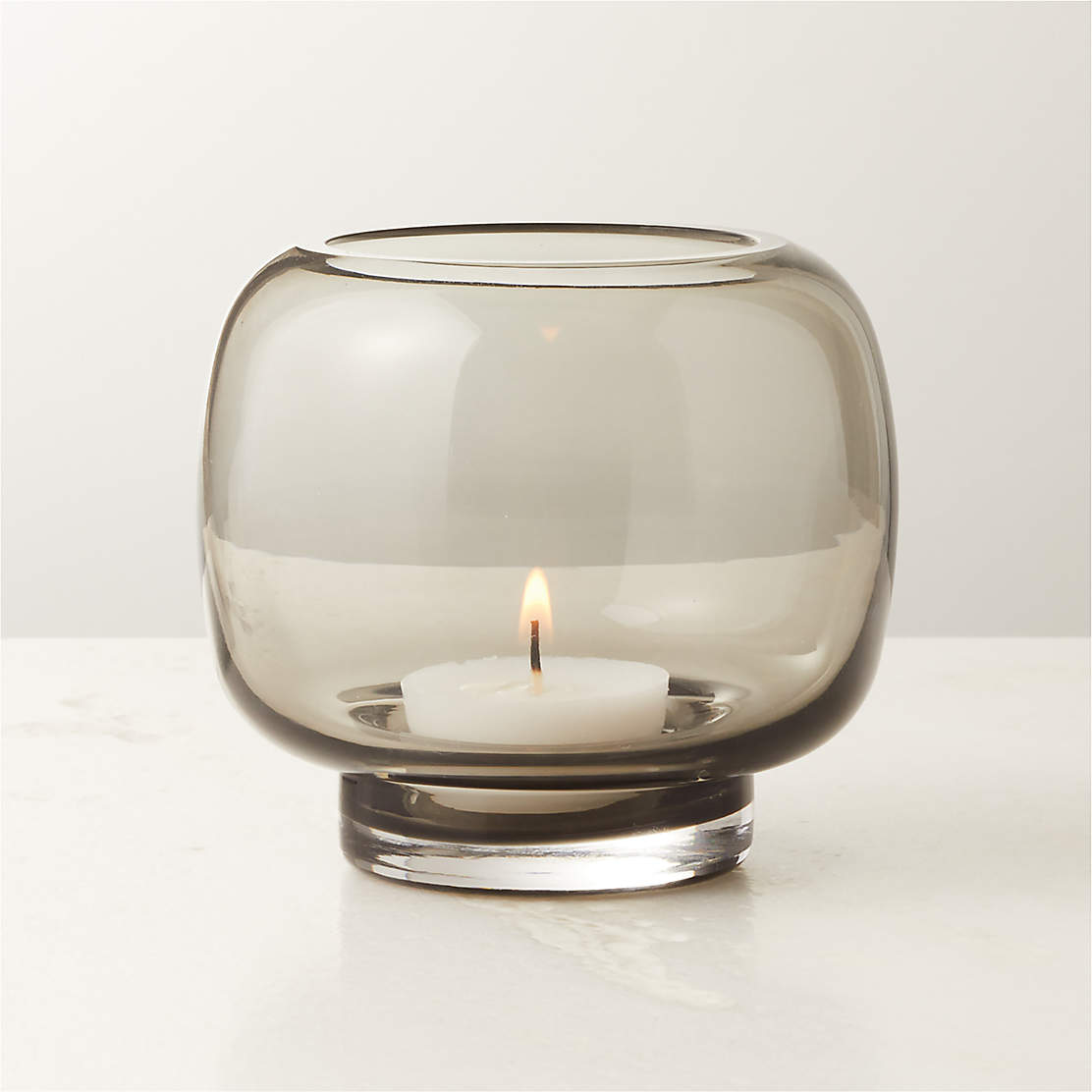 Ezra Green Glass Tealight Candle Holder + Reviews | CB2