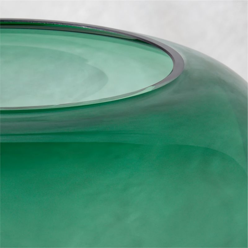 Coco Round Forest Green Glass Hurricane Candle Holder Large by Azeeza - image 5 of 12