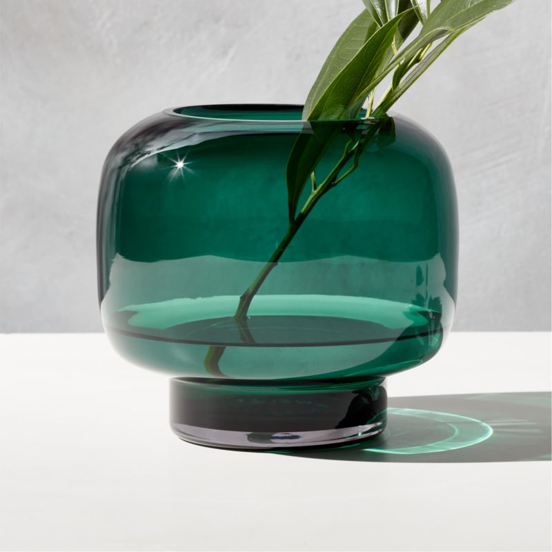 Coco Round Forest Green Glass Hurricane Candle Holder Small - image 4 of 15