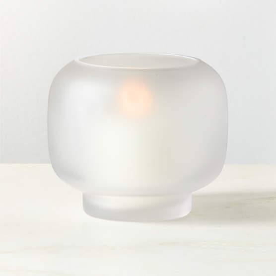 Coco Frosted Glass Hurricane Candle Holder Small