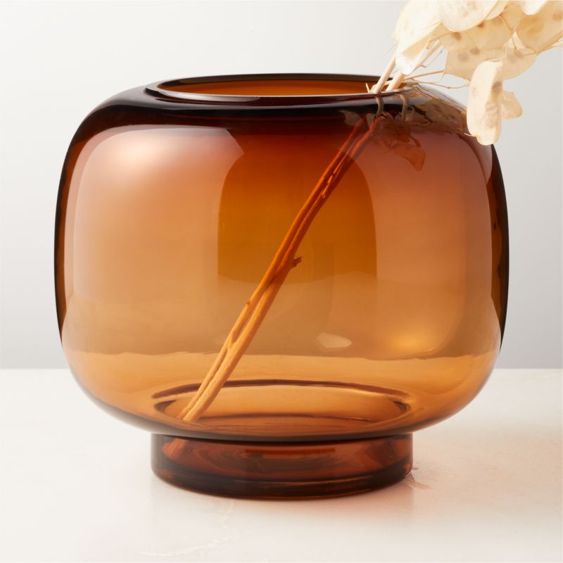 Coco Round Smoked Amber Glass Hurricane Candle Holder Large - image 3 of 24