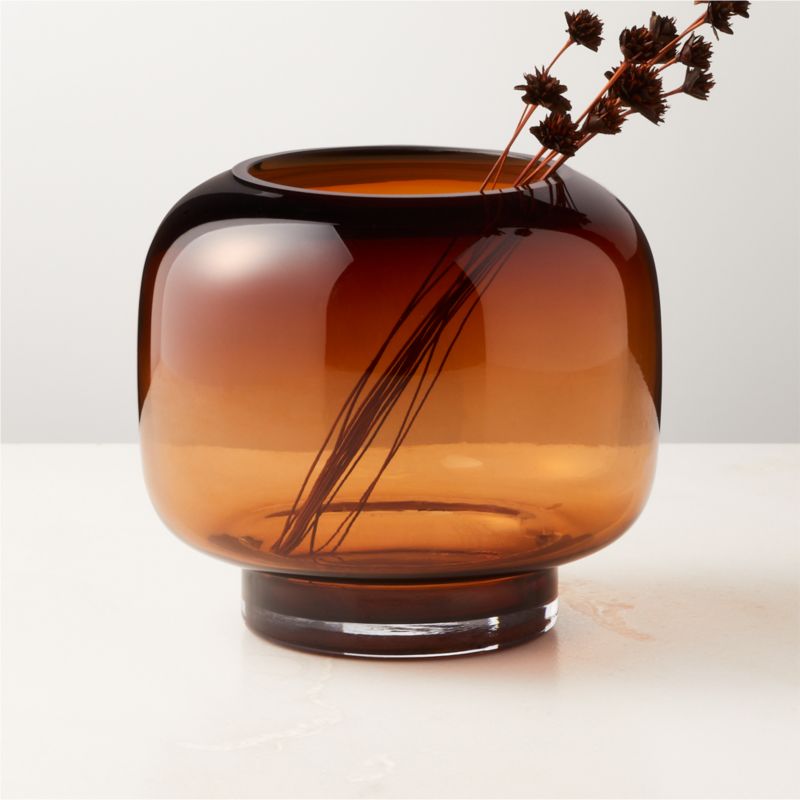 Coco Round Smoked Amber Glass Hurricane Candle Holder Small - image 3 of 19