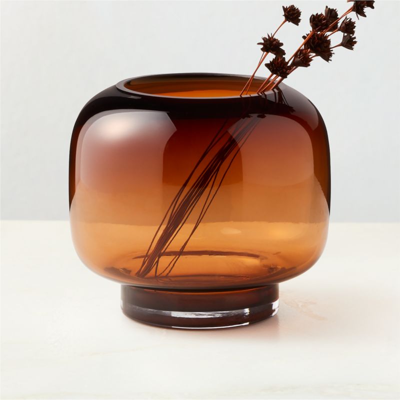 Coco Round Smoked Amber Glass Hurricane Candle Holder Small - image 4 of 21