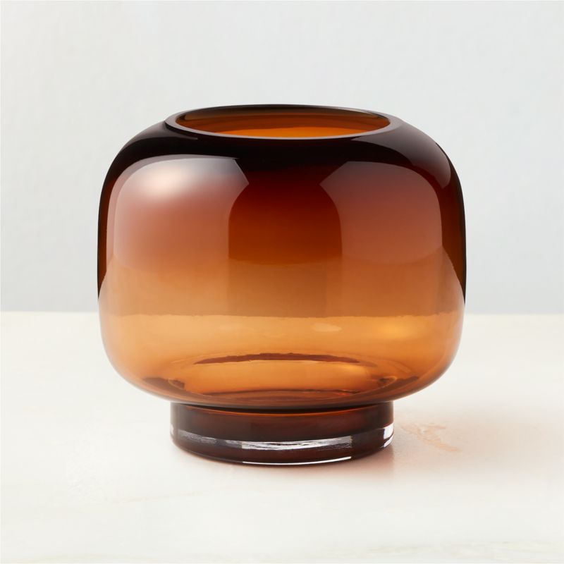 Coco Round Smoked Amber Glass Hurricane Candle Holder Small - image 5 of 21