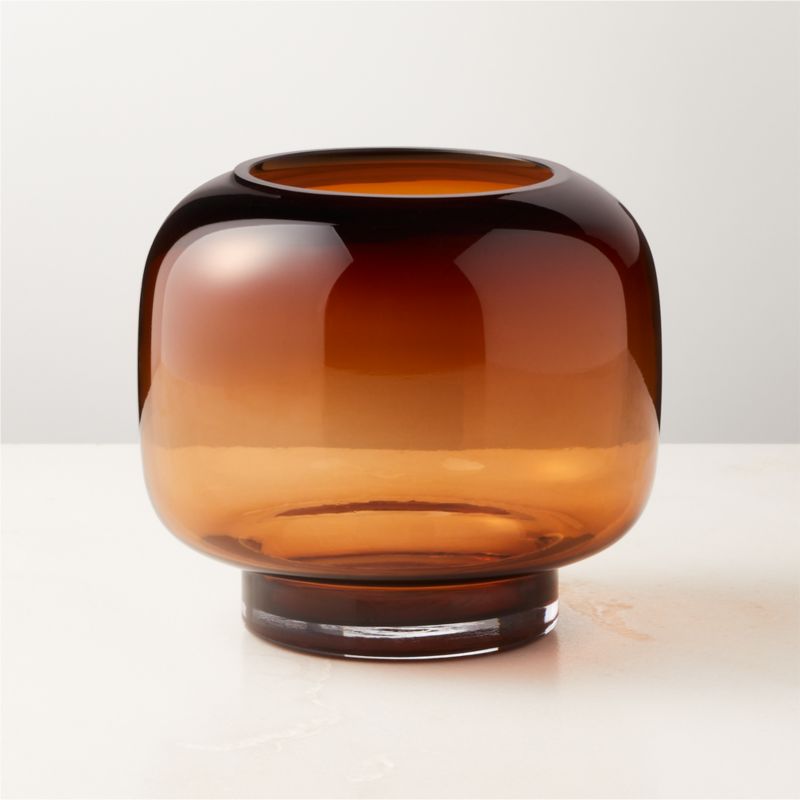 Coco Round Smoked Amber Glass Hurricane Candle Holder Small - image 4 of 19