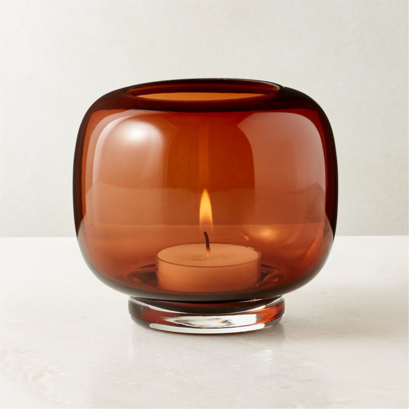 Viewing product image Coco Smoked Amber Glass Tealight Candle Holder - image 1 of 4