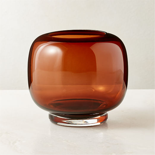 Coco Smoked Amber Glass Tealight Candle Holder