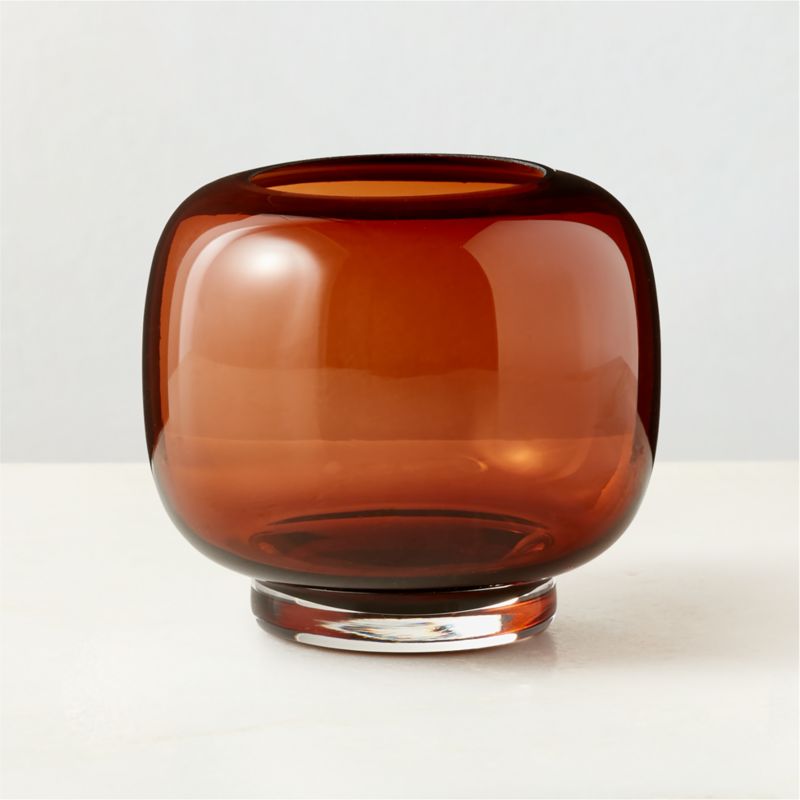 Coco Smoked Amber Glass Tealight Candle Holder