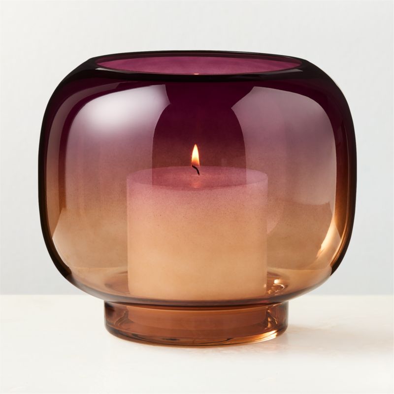 View Coco Two-Toned Glass Hurricane Candle Holder Large details