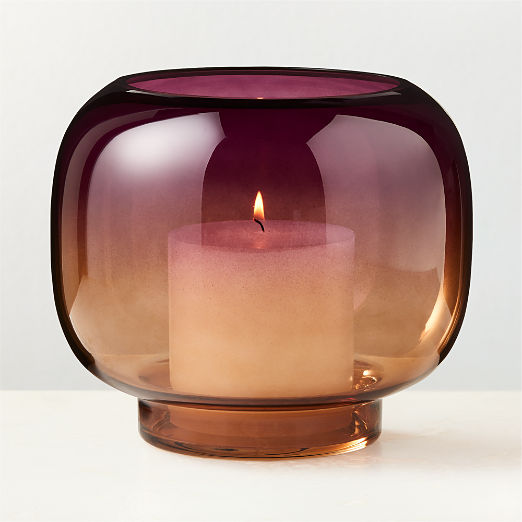 Coco Two-Toned Glass Hurricane Candle Holder Large
