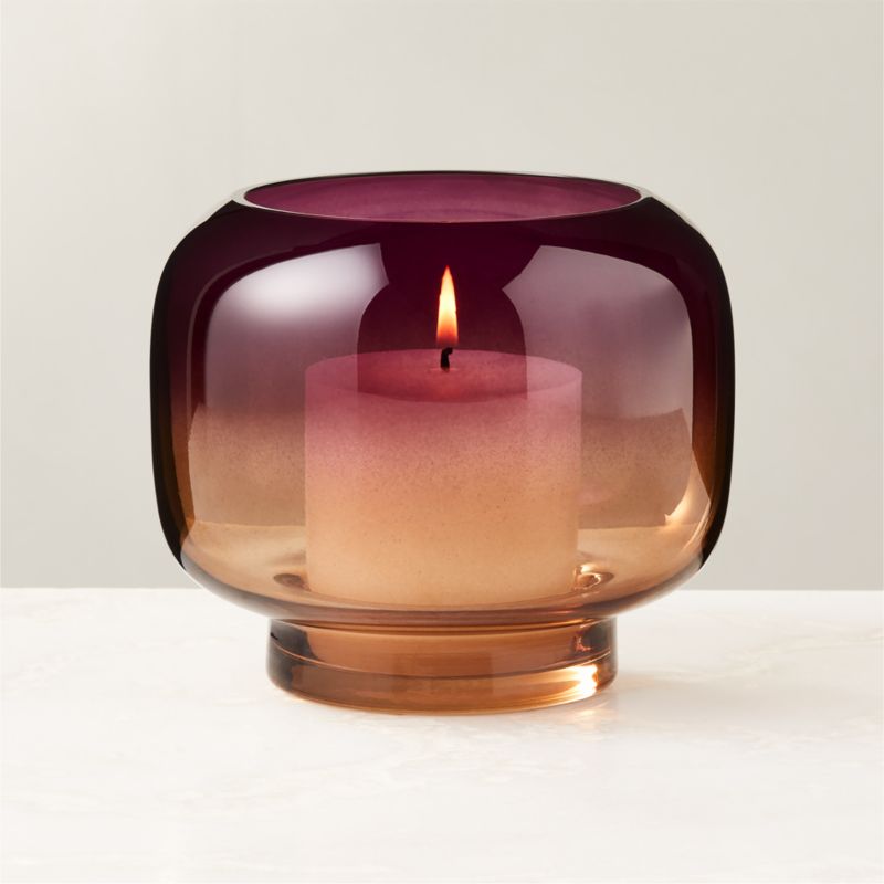 Coco Two-Toned Glass Hurricane Candle Holder Small by Azeeza - image 0 of 8