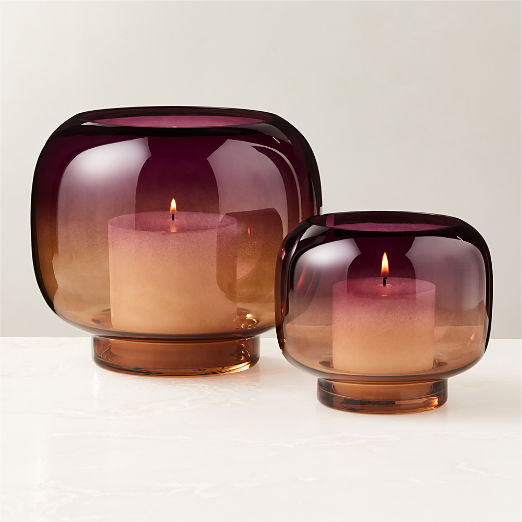 Coco Two-Toned Glass Hurricane Candle Holders by Azeeza