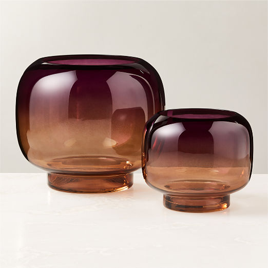 Coco Two-Toned Glass Hurricane Candle Holders by Azeeza