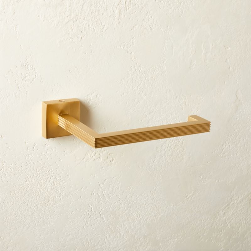 View Cody Brushed Brass Wall Mount Toilet Paper Holder details