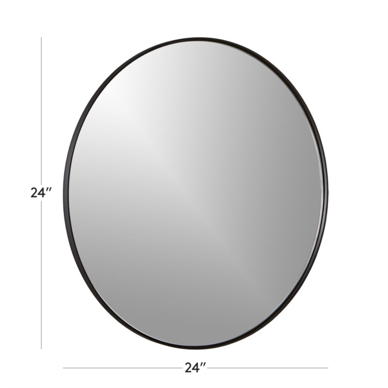 Cody Round Matte Black Wall Mirror 24