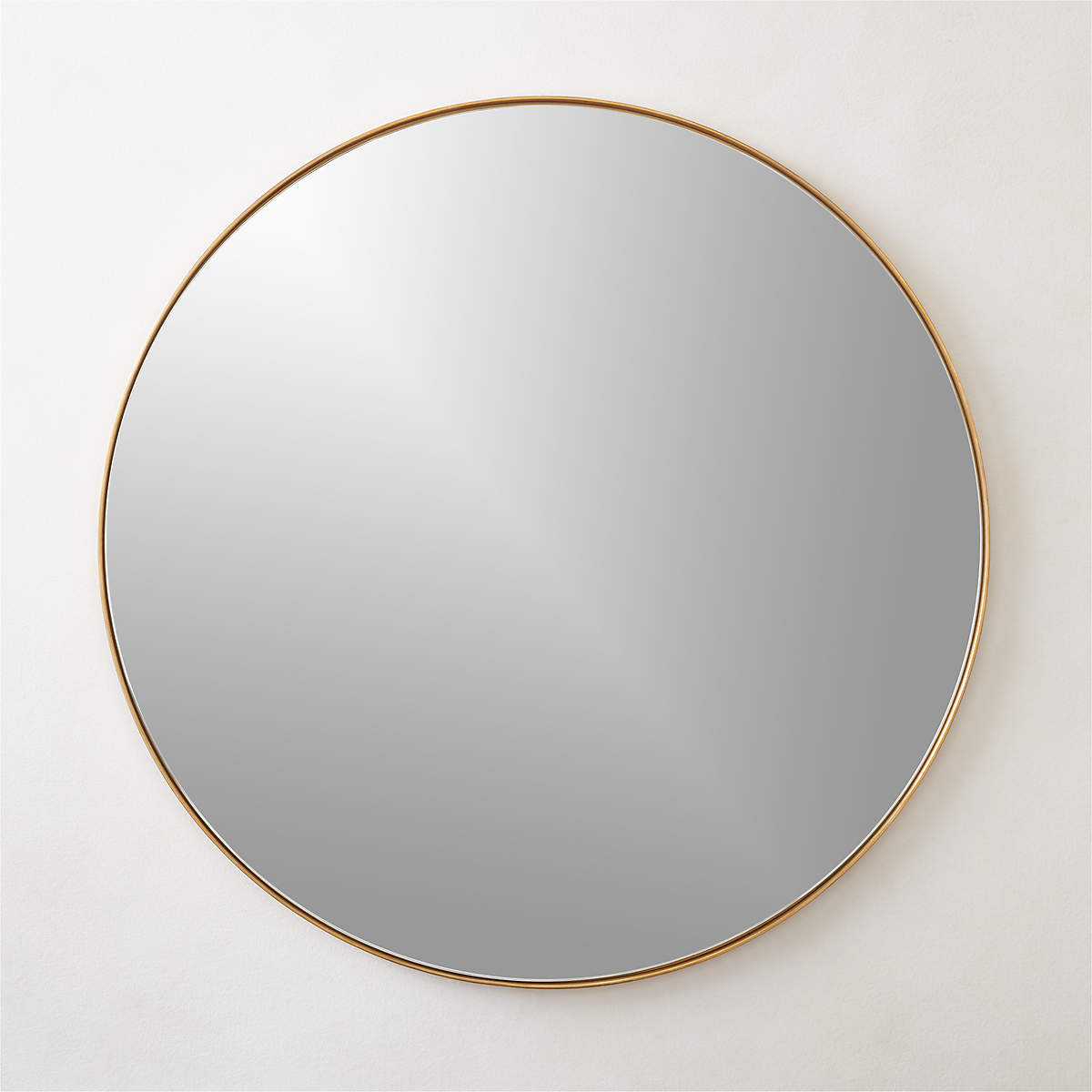 Cody Round Polished Brass Wall Mirror 36" + Reviews CB2