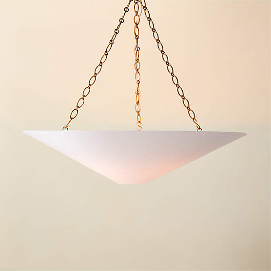 Collar Satin Pendant Light with Soft Bronze Chain 36"