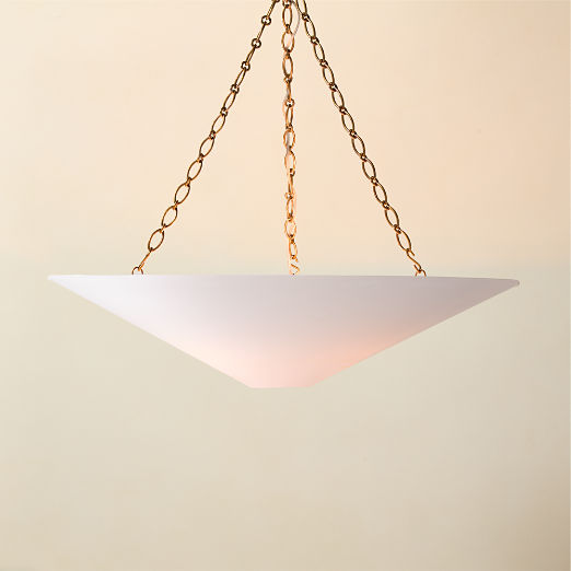 Collar Satin Pendant Light with Soft Bronze Chain 36"