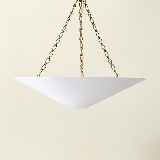 Collar Satin Pendant Light with Soft Bronze Chain 36"