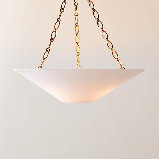 Collar Satin Pendant Light with Soft Bronze Chain 24"