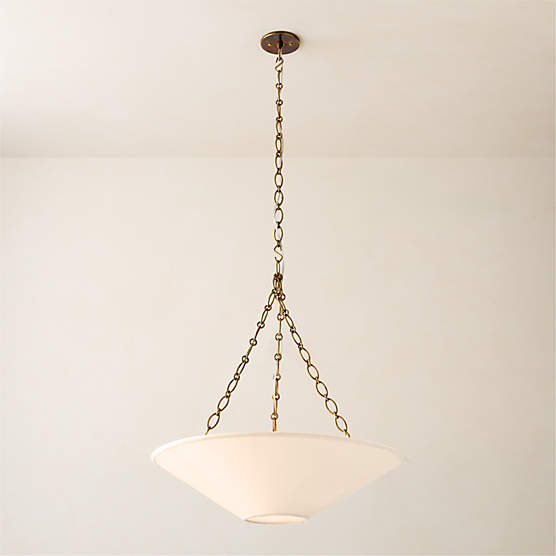 Collar Satin Pendant Light with Soft Bronze Chain 24"