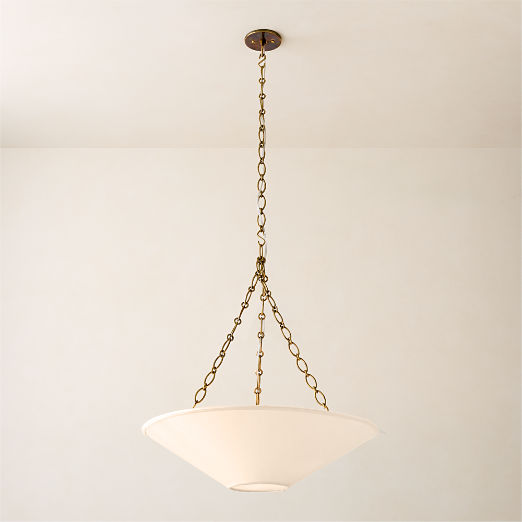 Collar Satin Pendant Light with Soft Bronze Chain 24"