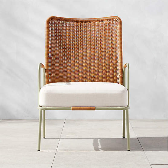 Remo Modern Rattan Wingback Outdoor Lounge Chair + Reviews CB2
