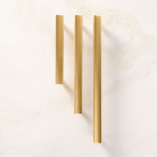 Colton Angled Brushed Brass Cabinet Handle 6"