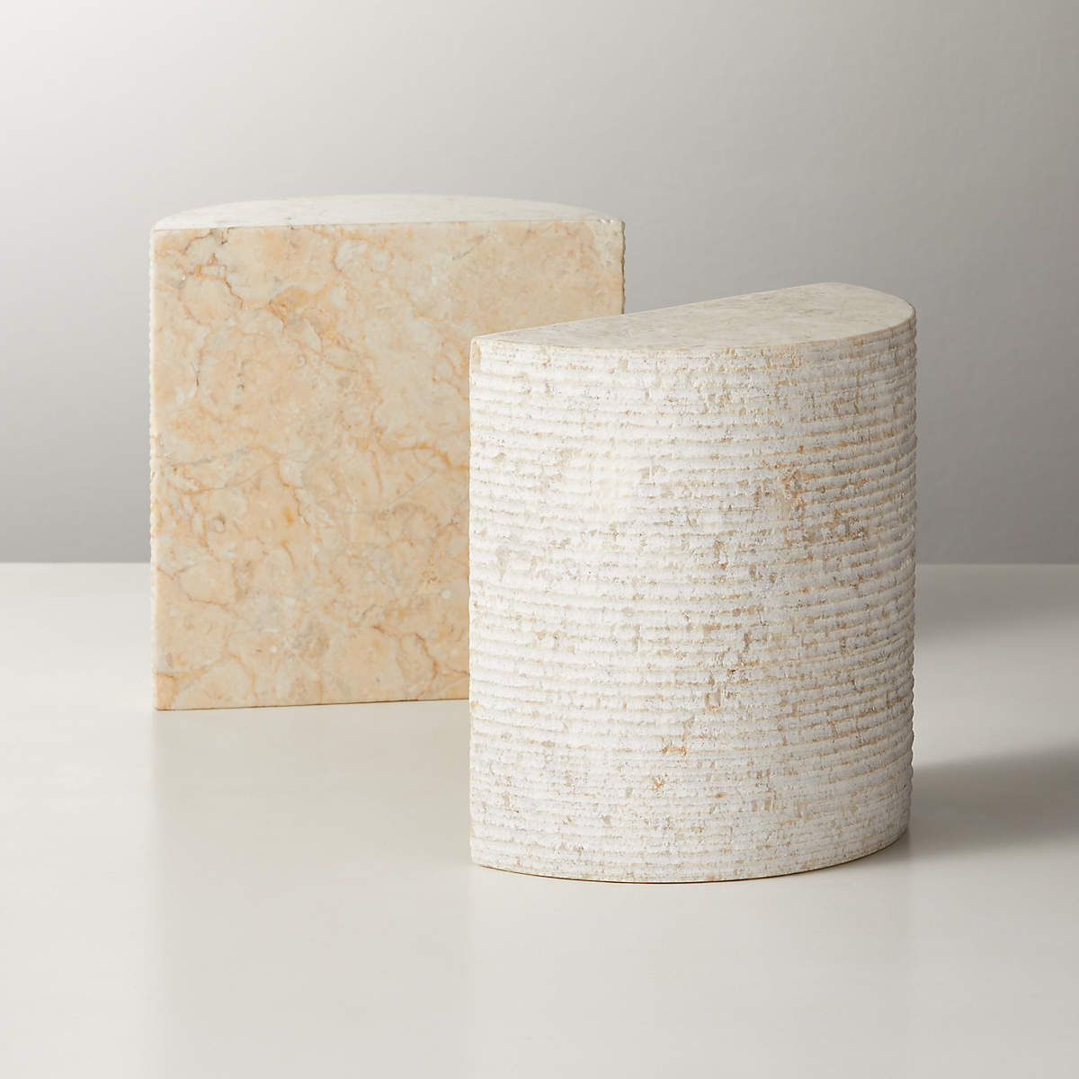 Column Marble Bookends Set of 2 | CB2