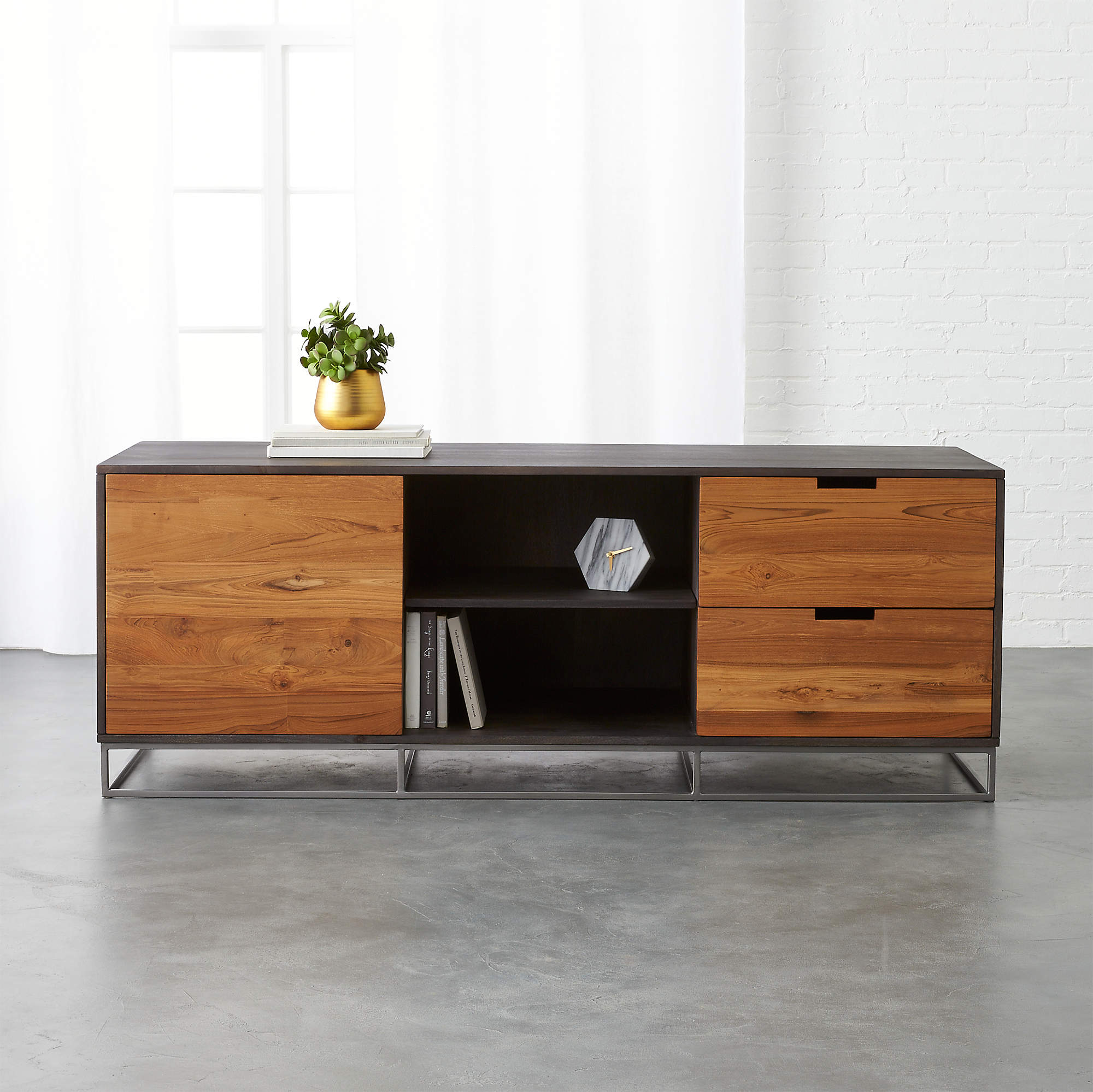 Congo Modern Wood Media Console 65'' + Reviews CB2