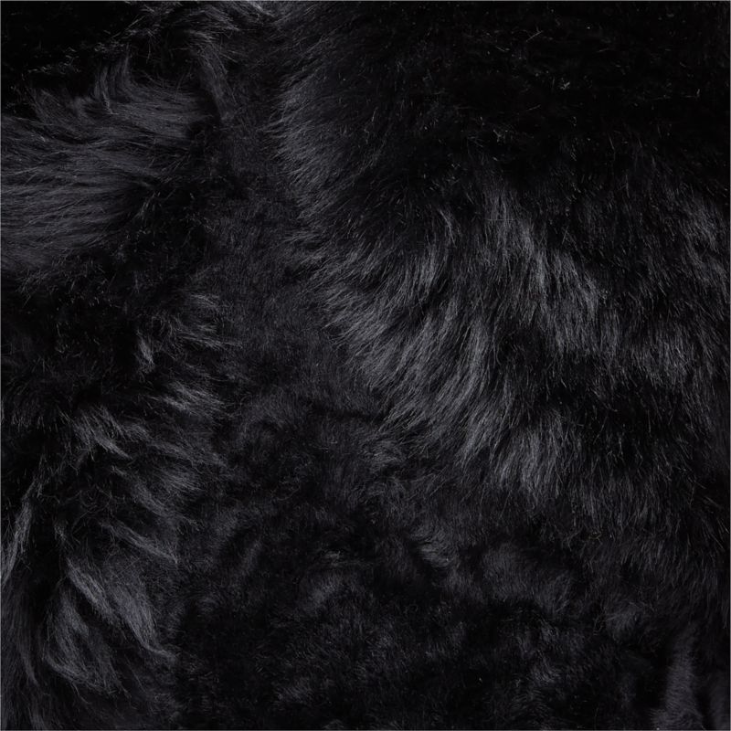 Connect Black Sheepskin Throw Pillow with Feather-Down Insert 20" - image 2 of 4