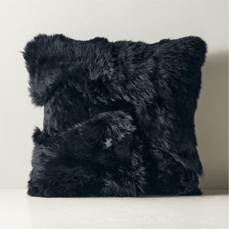 Connect Black Sheepskin Throw Pillow Cover 20 Reviews CB2