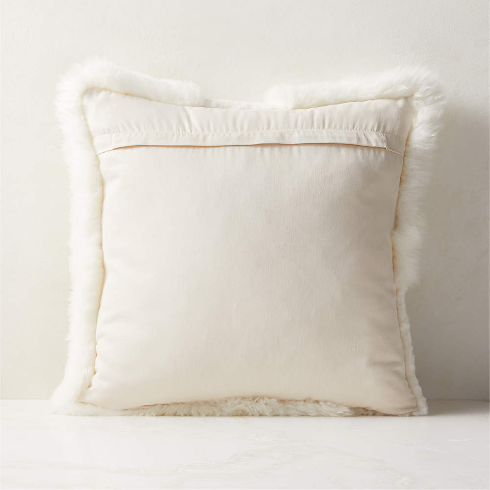 Cream faux clearance fur throw pillow