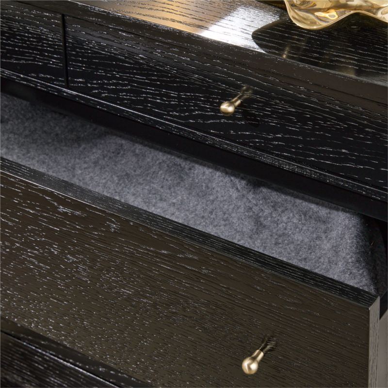 Connoisseur 34" Black Oak Wood 5-Drawer Dresser by Paul McCobb