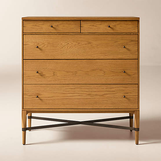 Connoisseur 34" Light Oak 5-Drawer Dresser Model 1003 by Paul McCobb