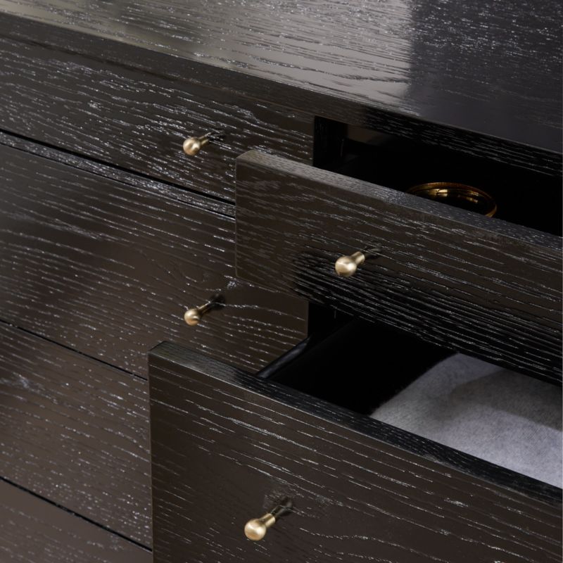 Connoisseur 66" Black Oak Wood 8-Drawer Dresser by Paul McCobb - image 7 of 10