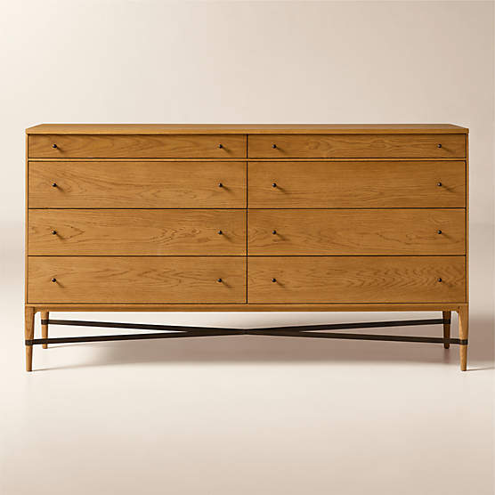 Connoisseur 66" Light Oak 8-Drawer Dresser Model 1006 by Paul McCobb