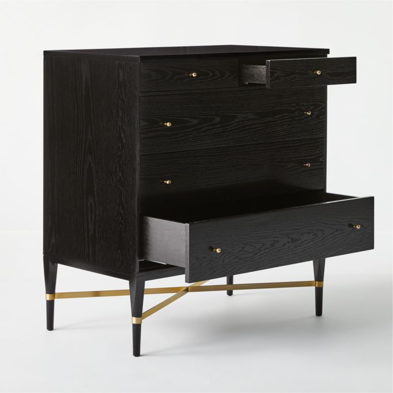 Connoisseur 5-Drawer Black Oak Wood Dresser Model 1003 by Paul McCobb - image 6 of 10