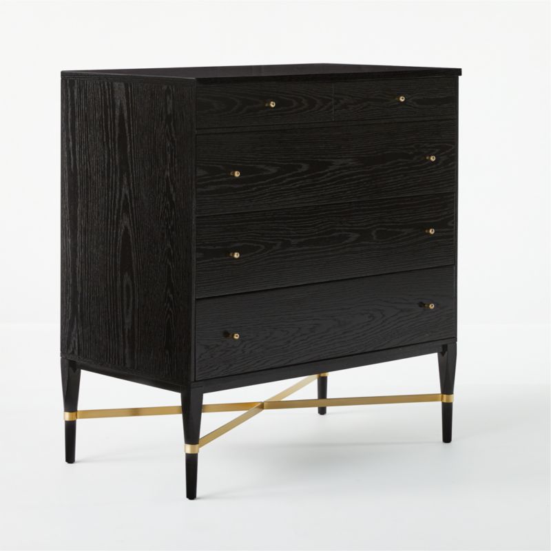 Connoisseur 5-Drawer Black Oak Wood Dresser Model 1003 by Paul McCobb - image 5 of 10