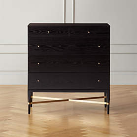 Connoisseur 2-Drawer Black Oak Wood Nightstand with Marble Top Model 8714 by Paul McCobb